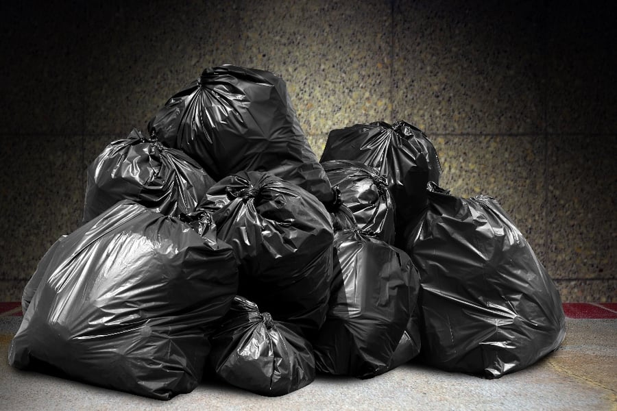 Black bag waste disposal top
